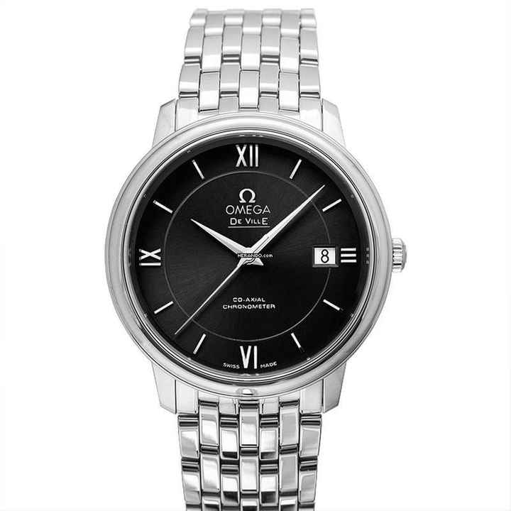  Omega De Ville Prestige 424.10.37.20.01.001 - De Ville Prestige Co-Axial 36.8 mm Automatic Black Dial Steel Unisex </h1> 