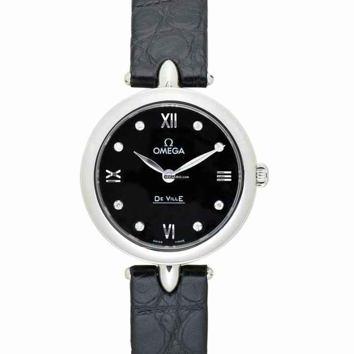  Omega De Ville Prestige 424.13.27.60.51.001 - De Ville Prestige Quartz 27.4 mm Quartz Black Dial Diamonds Ladies W </h1> 