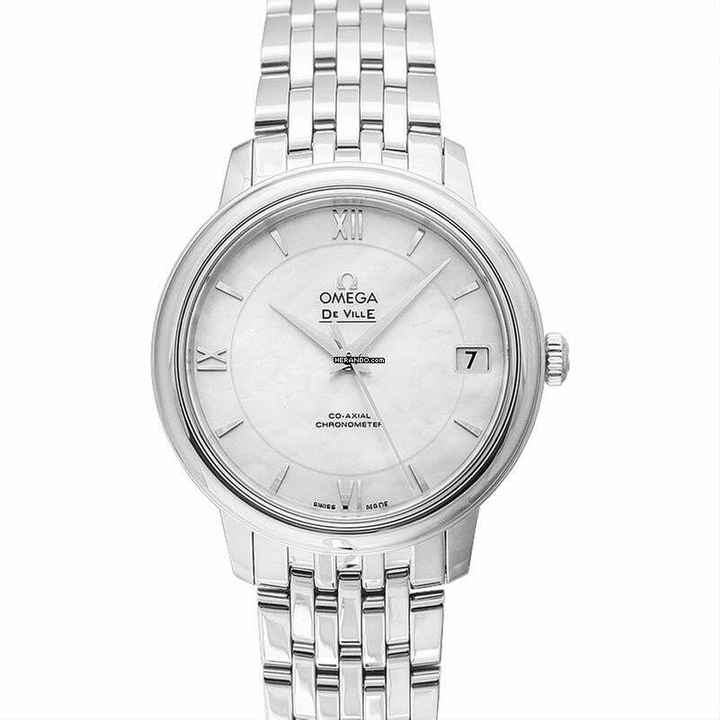  Omega De Ville Prestige 424.10.33.20.05.001 - De Ville Prestige Co-Axial 32.7 mm Automatic White Dial Steel Ladies </h1> 