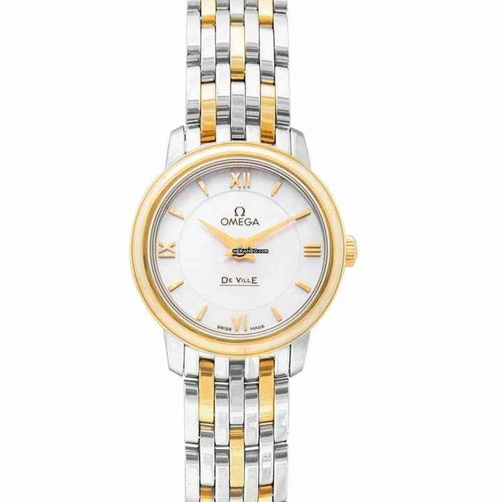  Omega De Ville Prestige 424.20.24.60.05.001 - De Ville Prestige Quartz 24.4 mm White Dial Yellow Gold Ladies Watch </h1> 