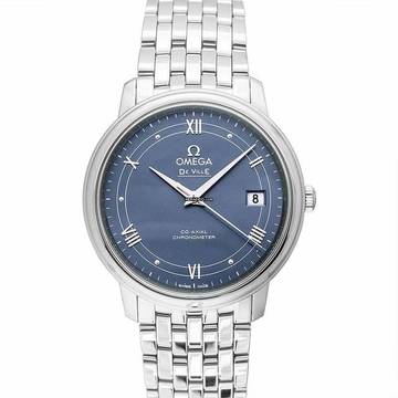  Omega De Ville Prestige 424.10.37.20.03.002 - De Ville Prestige Co-Axial 36.8 mm Blue Dial Steel Men's Watch </h1> 