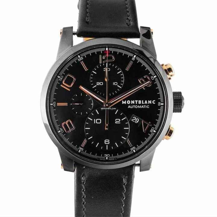  Montblanc Timewalker 105805 - TimeWalker Dual Carbon Chronograph Automatic Black Dial Men's Watch </h1> 