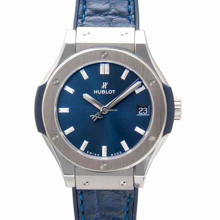  Hublot Classic Fusion Blue 581.NX.7170.LR - Classic Fusion Quartz Blue Dial Titanium Ladies Watch </h1> 