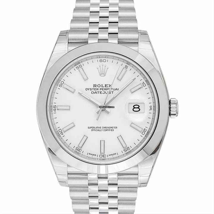  Rolex Datejust 41 126300 - Datejust 41 White Dial Stainless Steel Jubilee Men's Watch </h1> 