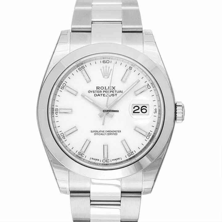  Rolex Datejust 41 126300 - Datejust 41 Stainless Steel Smooth / Oyster / White </h1> 