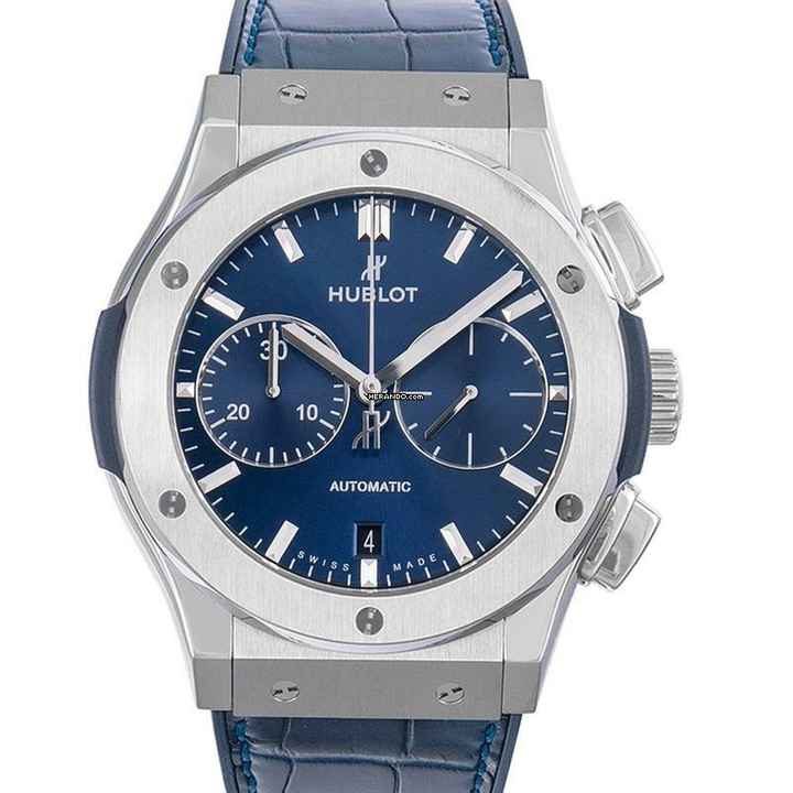  Hublot Classic Fusion Chronograph 521.NX.7170.LR - Classic Fusion Blue Chronograph Titanium Automatic Blue Dial Men's Watch </h1> 
