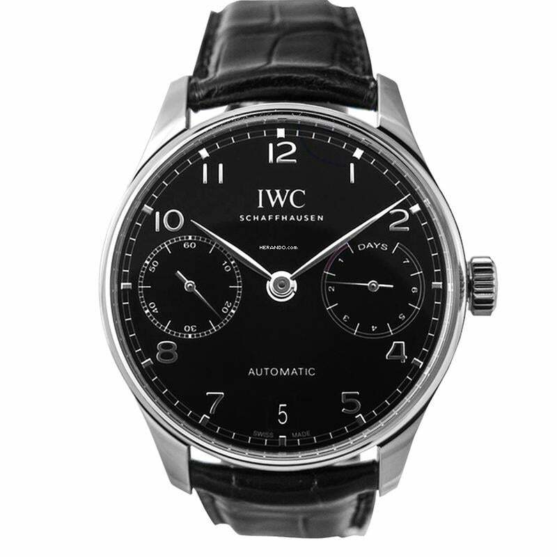  IWC Portugieser Automatik IW500703 - Portugieser Automatic Black Dial Men's Watch </h1> 