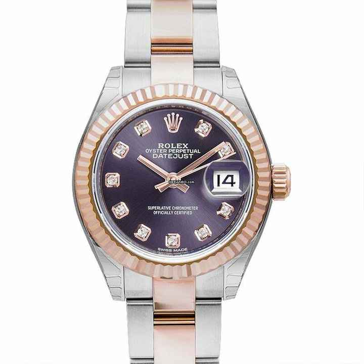  Rolex Lady-Datejust 279171 G - Lady Datejust 28 Purple Steel/18k Everose gold G 28mm </h1> 