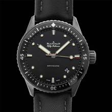 Thumbnail von Blancpain Fifty Fathoms Bathyscaphe 5000-0130-B52 A - Fifty Fathoms Bathyscaphe Ceramic / Black / Canvas </h1>