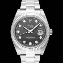 Thumbnail von Rolex Datejust 41 126334 - Datejust 41 Stainless Steel Fluted / Oyster / Dark Rhodium Diamond </h1>
