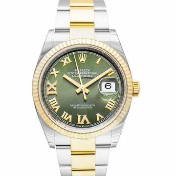  Rolex Datejust 36 126233 - Datejust 36 Stainless Steel / Yellow Gold / Fluted / Olive Green Roman / Oyster </h1> 