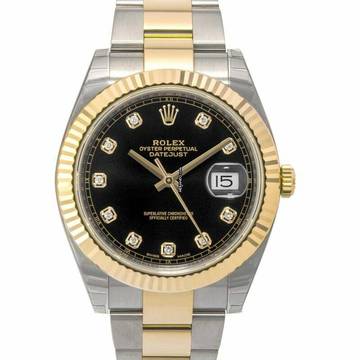  Rolex Datejust 41 126333 G - Datejust Automatic Black set with diamonds Dial Stainless Steel and Yellow Gold </h1> 