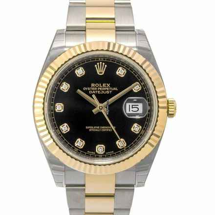  Rolex Datejust 41 126333 G - Datejust Automatic Black set with diamonds Dial Stainless Steel and Yellow Gold </h1> 