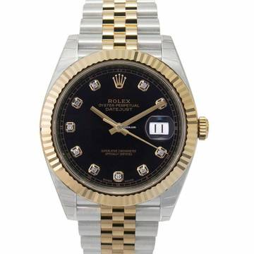  Rolex Datejust 41 126333 G - Datejust Automatic Black set with diamonds Dial Stainless Steel and Yellow Gold </h1> 