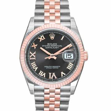  Rolex Datejust 36 126231 - Datejust 36 Stainless Steel / Everose / Fluted / Dark Rhodium Roman / Jubilee </h1> 