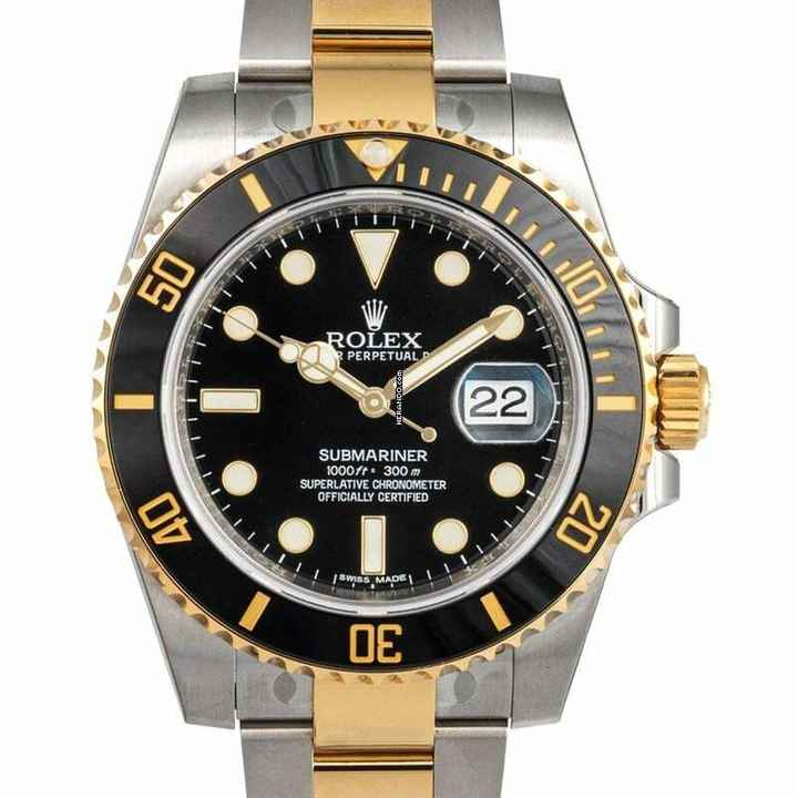  Rolex Submariner Date 116613 LN - Submariner 18K Yellow Gold Automatic Black Dial Men's Watch </h1> 