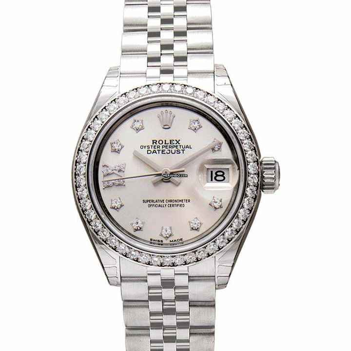  Rolex Lady-Datejust 279384RBR - Lady Datejust Automatic Silver set with diamonds Dial Stainless Steel and Whit </h1> 