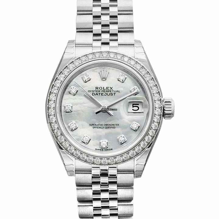  Rolex Lady-Datejust 279384RBR - Lady Datejust Automatic White Mother of Pearl Dial Stainless Steel and White G </h1> 