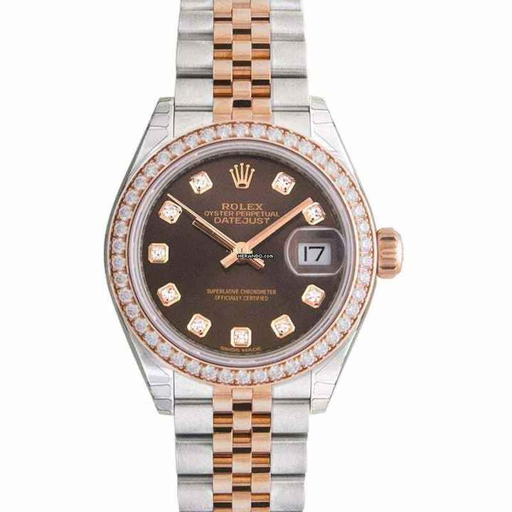  Rolex Lady-Datejust 279381RBR - Lady-Datejust 28 Automatic Chocolate Dial Diamond Jubile Watch </h1> 