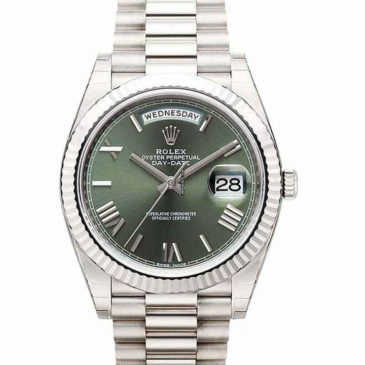  Rolex Day-Date 40 228239 - Day Date Automatic Green Dial 18k White Gold Men's Watch </h1> 