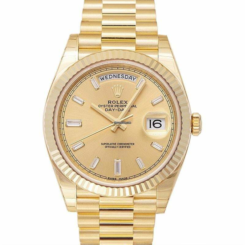  Rolex Day-Date 40 228238 - Day Date Automatic Champagne-colour set with diamonds Dial 18k Yellow Gold Men's </h1> 