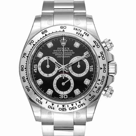  Rolex Daytona 116509 G - Cosmograph Daytona Automatic Black set with diamonds Dial 18k White Gold Men's </h1> 