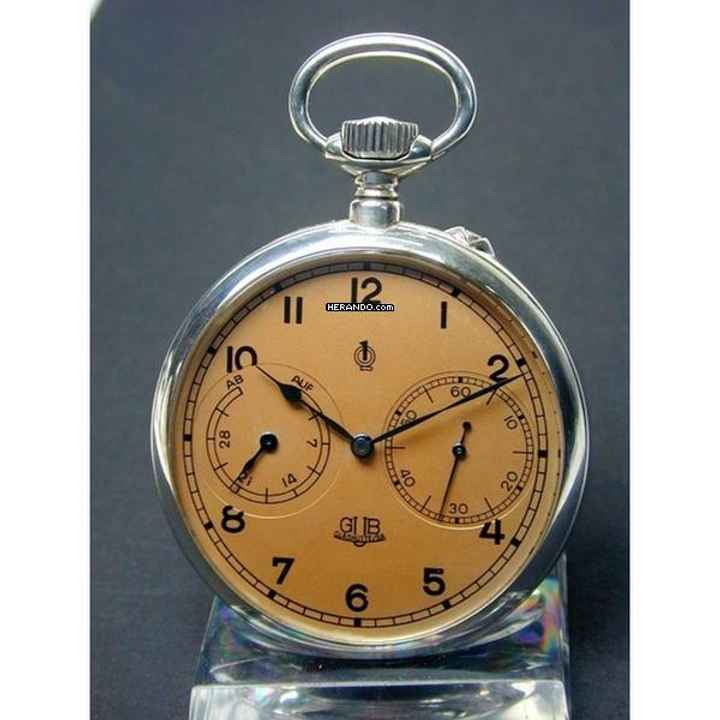  Glashütte Original VEB Glashütter Uhrenbetriebe Silb. Beobachtungsuhr Auf & Ab 1. Güte 