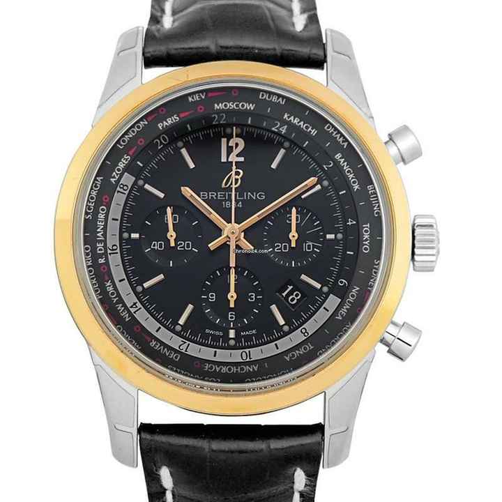  Breitling Transocean Chronograph Unitime UB0510U4/BC26 - Transocean Unitime Pilot World Time Chronograph Automatic Black Dial Men's </h1> 