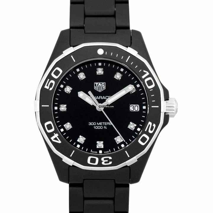  TAG Heuer Aquaracer Lady WAY1397.BH0743 - Aquaracer Quartz Black Dial with Diamonds Ladies Watch </h1> 