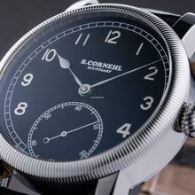 Thumbnail von Cornehl Classic Black gerändelte Lünette , Zwiebelkrone