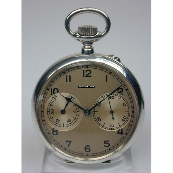 A. Lange & Söhne 900 Silber Marine-Beobachtungsuhr Auf & Ab I. Klasse