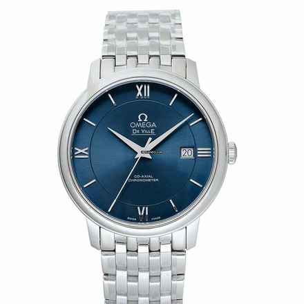 Omega De Ville Prestige 424.10.40.20.03.001 - De Ville Prestige Co-Axial 39.5 mm Automatic Blue Dial Steel Men's W </h1> 