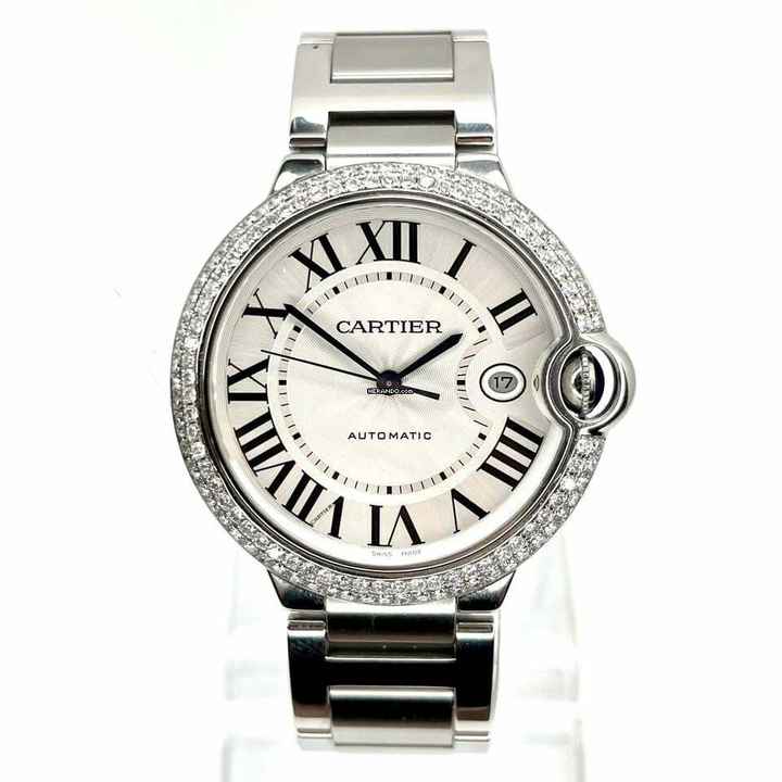  Cartier Ballon Bleu 42mm Automatic Steel 42mm 2.05TCW DIAMOND Watch </h1> 