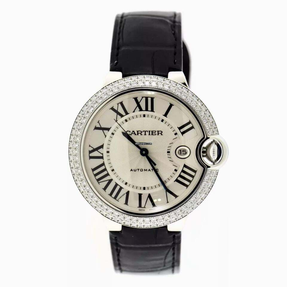  Cartier Ballon Bleu 42mm Automatic 42mm Steel Watch 2TCW + DIAMONDS </h1> 