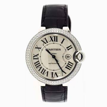  Cartier Ballon Bleu 42mm Automatic 42mm Steel Watch 2TCW + DIAMONDS </h1> 