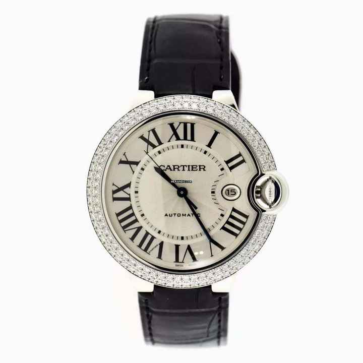  Cartier Ballon Bleu 42mm Automatic 42mm Steel Watch 2TCW + DIAMONDS </h1> 