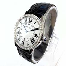 Thumbnail von Cartier Ronde Solo de Cartier Date Quartz 36mm Steel 1TCW DIAMOND Watch </h1>