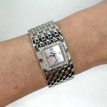 Thumbnail von Cartier RUBAN Quartz Steel ~0.5TCW Diamond Watch Pink MOP Dial </h1>