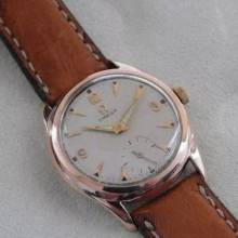Thumbnail von Omega Herrenuhr massiv 14 Karat Roségold 33 mm Cal 26.5 T </h1>