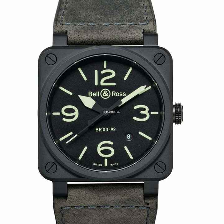 Bell & Ross BR 03-92 Ceramic BR0392-BL3-CE/SCA - Instruments BR 03-92 Nightlum Men's Watch </h1> 