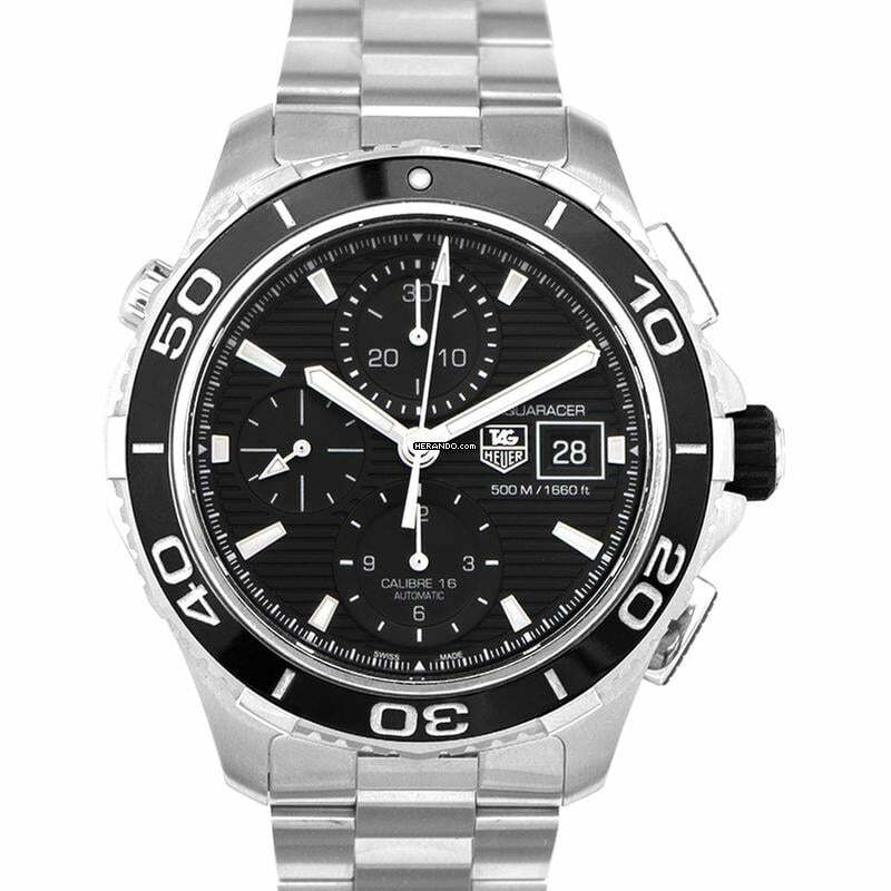  TAG Heuer Aquaracer 500M CAK2110.BA0833 - Aquaracer Chronograph Automatic Black Dial Men's Watch </h1> 