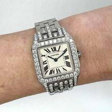 Thumbnail von Cartier Santos Demoiselle Quartz Steel 26mm 2.59TCW Diamond Watch </h1>