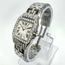 Thumbnail von Cartier Santos Demoiselle Quartz Steel 26mm 2.59TCW Diamond Watch </h1>