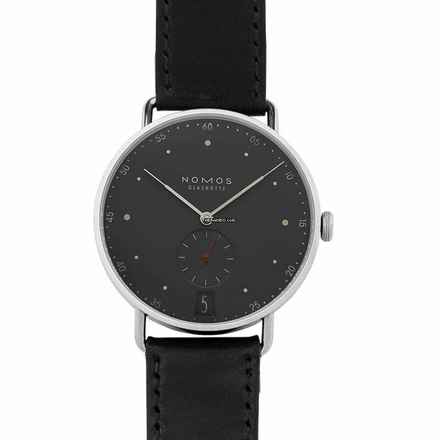  NOMOS Metro 38 Datum 1103 - Metro 38 Date Urban Gray Manual-winding Green Dial 38.5mm Men's Watch </h1> 