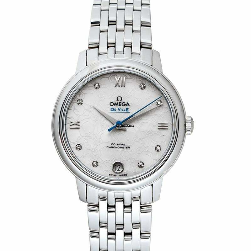  Omega De Ville Prestige 424.10.33.20.55.004 - De Ville Prestige Co-Axial 32.7 mm Orbis Automatic White Dial Diamon </h1> 