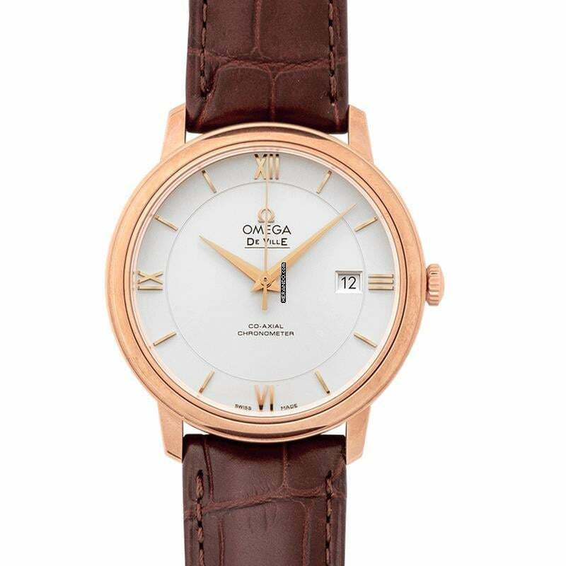  Omega De Ville Prestige 424.53.40.20.02.001 - De Ville Prestige Co-Axial 39.5 mm Automatic Silver Dial Red Gold Me </h1> 