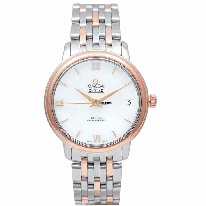  Omega De Ville Prestige 424.20.33.20.05.002 - De Ville Prestige Co-Axial 32.7 mm White Dial Red Gold Ladies Watch </h1> 