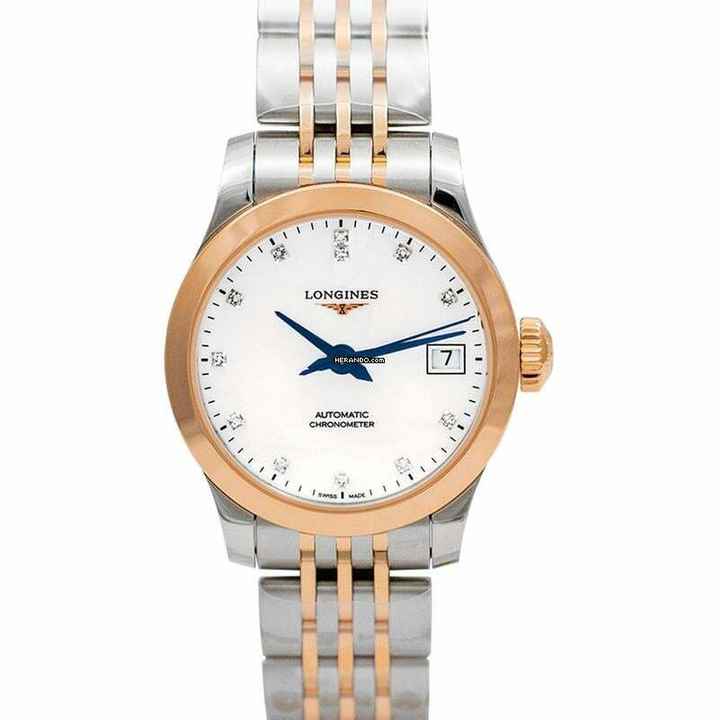  Longines Record L23205877 - Record Automatic Mother of pearl Dial Diamond Ladies Watch </h1> 