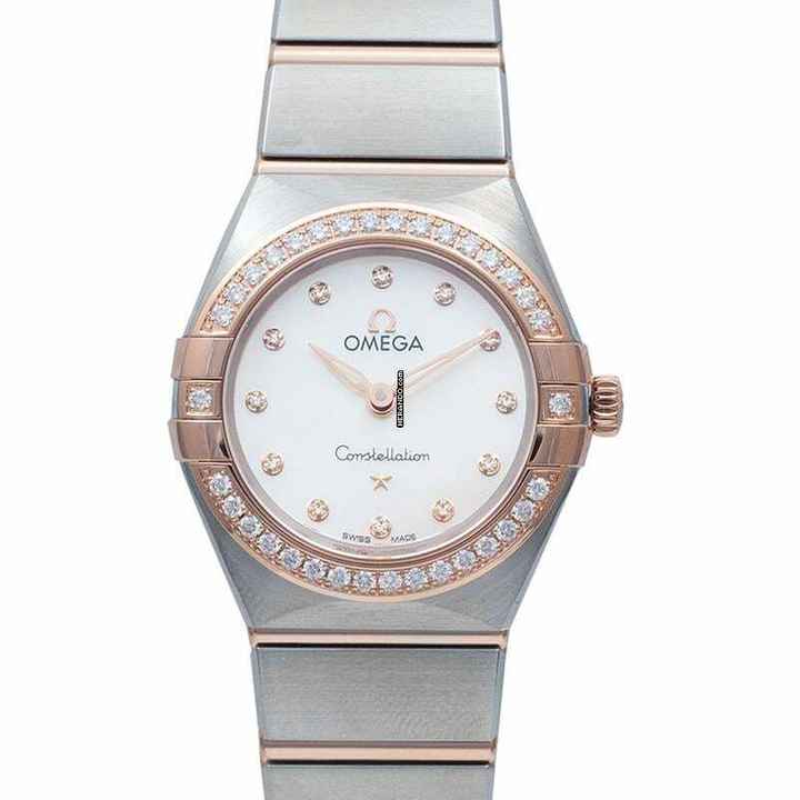  Omega Constellation Quartz 131.25.25.60.55.001 - Constellation Manhattan Quartz 25 mm Quartz White Dial Diamonds Gold </h1> 