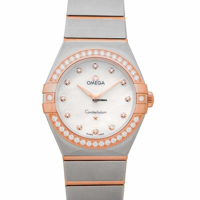 Omega Constellation Quartz 131.25.28.60.55.001 - Constellation Manhattan Quartz 28 mm Quartz White Dial Diamonds Gold </h1>
